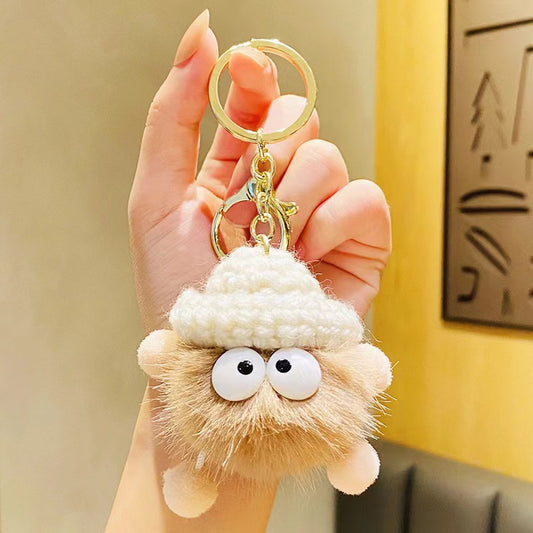 Small Amigurumi Keychain for Couple, Handmade crochet item, Brown