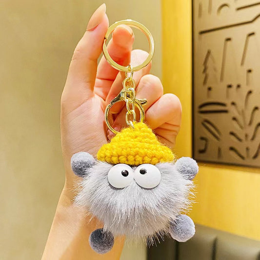 Small Amigurumi Keychain for Couple, Handmade crochet item, Grey